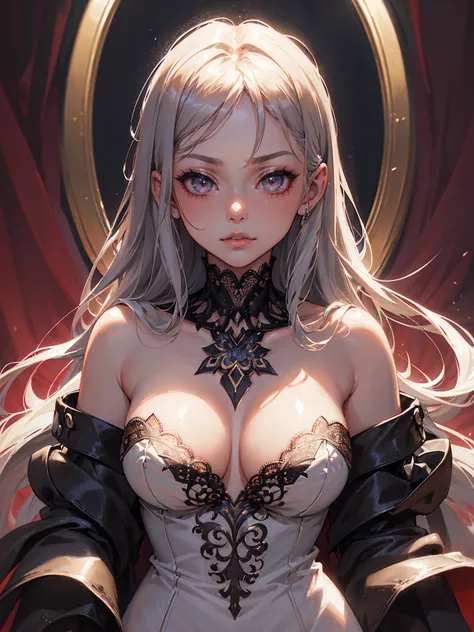 NSFW、(( Highest Masterpiece、16k、 top quality))、(((( Anatomically Correct :1.3))))、Muse、Topless、  attractive,desire, Obscene,  pretty girl, Captivating body lines , ((  fine facial features ,  Smug face、 eroticism)),  dramatic lighting  ,  realistic , 8k, C...