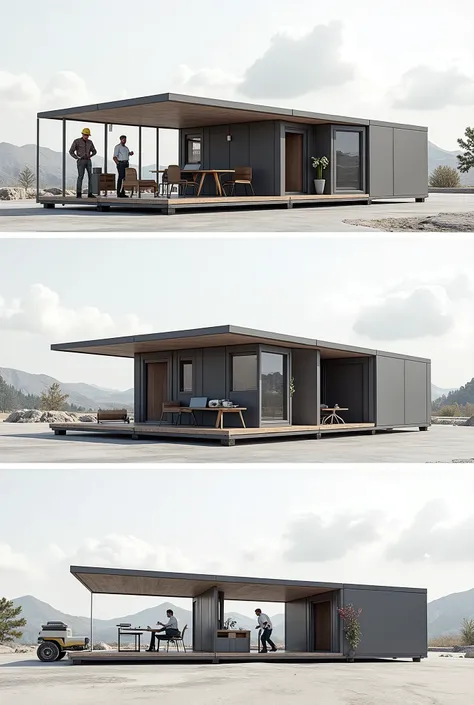 Modern movable and foldable site office