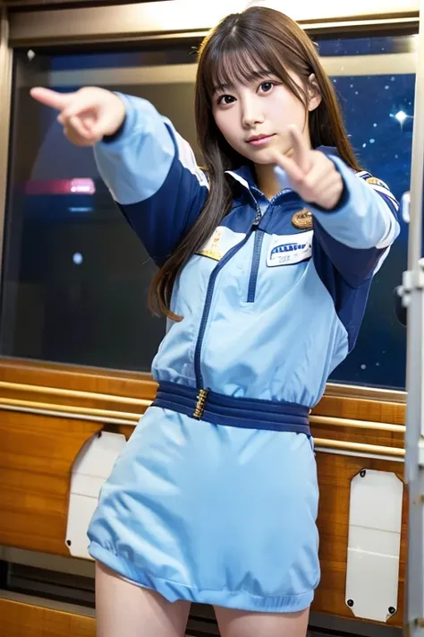  Japanese young woman shooting a handgun、High-class OL 、Worked at the space station