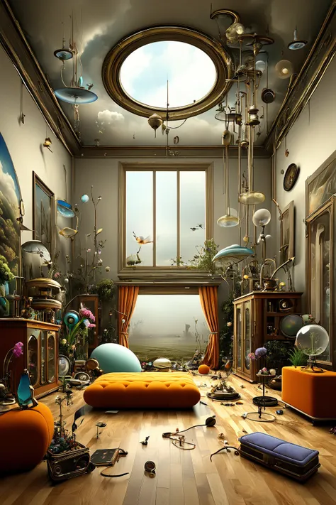   strange room ,Ultra-realistic composition ,   surreal style  ,  neo-surrealistic    .     digital art   , surrealistic     digital art   work,   Surreal Scene  ,   surreal photography  , surreal 3 d render,   surrealist conceptual art    ,   Dreamy Art  ...