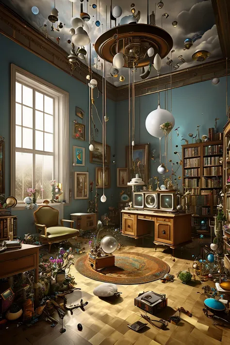   strange room ,Ultra-realistic composition ,   surreal style  ,  neo-surrealistic    .     digital art   , surrealistic     digital art   work,   Surreal Scene  ,   surreal photography  , surreal 3 d render,   surrealist conceptual art    ,   Dreamy Art  ...