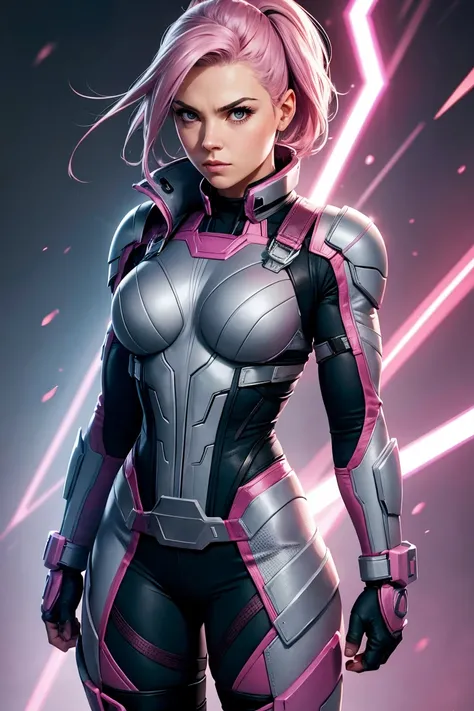 A female character that is a pink and grey version of Marvels Cable