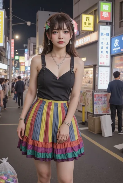 NSFW,
photography, film, depth of field, realistic skin texture, realistic photography,
(one girl, junior idol, teenage girl, Japanese girl, runaway girl),
messy hair, cute face, looking at camera, full body,
she is wearing a necklace, (stained camisole, s...