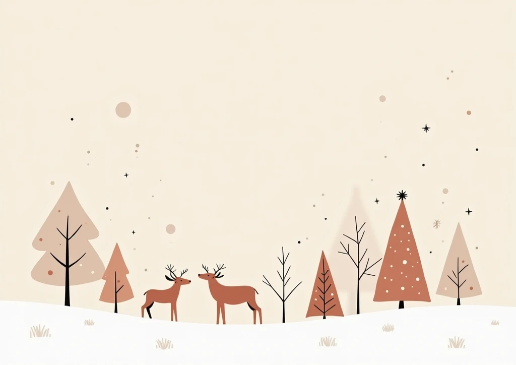 One Christmas card, (Christmas:1.5), (simple design:0.5), flat, (Scandinavian style:1), 