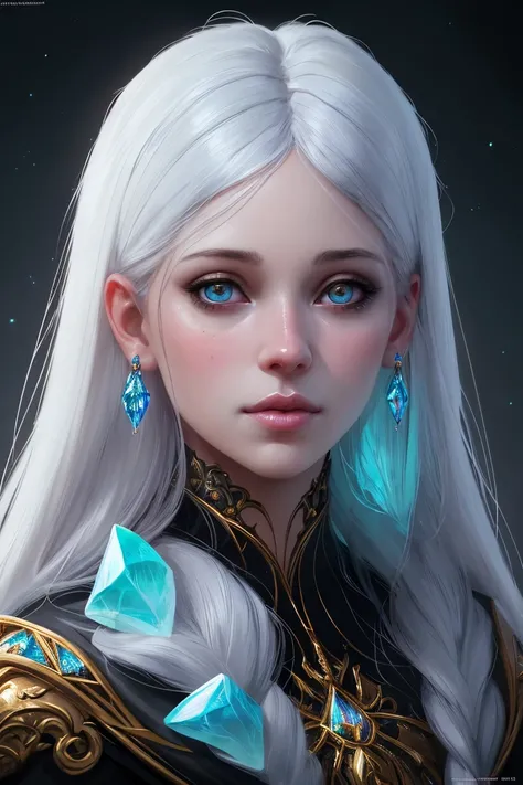 A portrait of a girl made of crystal, fantasy style art, concept art, trending on ArtStation, ultra detailed, ultra high resolution, 8k