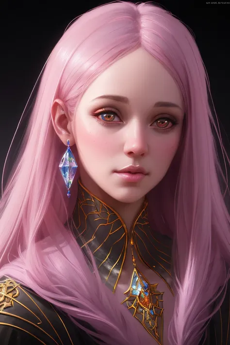 A portrait of a girl made of crystal, fantasy style art, concept art, trending on ArtStation, ultra detailed, ultra high resolution, 8k