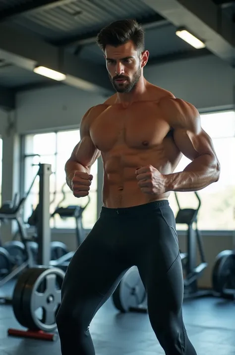 A 19-year-old French man in the gym 
