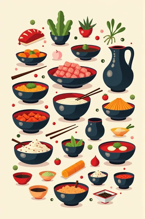 korean food flat design
