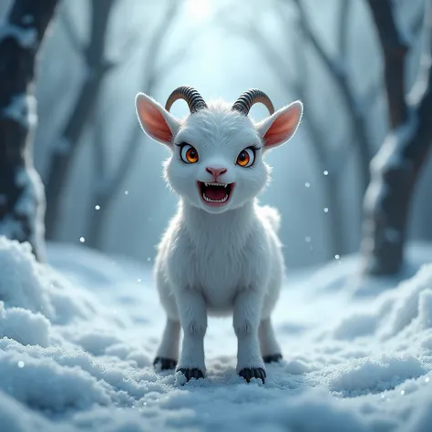 normal image . baby goat angry ice