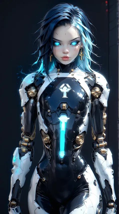 (nsfw:1), (Uncensored:1), score_9, score_8_up, score_7_up, (three quarters shot), (1 girl), (asian), beautiful teenage (skinny) muscular necron cyborg girl, (full cybernetic necron bodysuit:1.5), (black sclera:1.5), (blue glowing eyes:1.5), (blue glowing v...