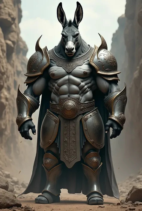 Create an all-muscular donkey with armor
