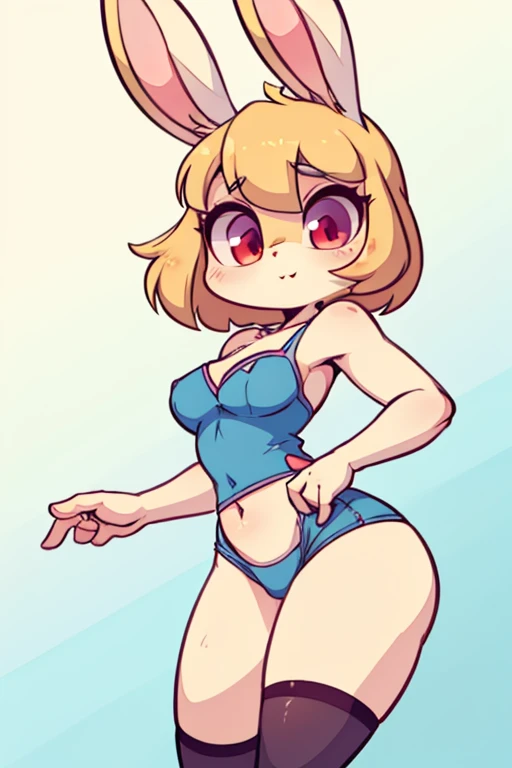 Female furry sara rabbit with short hair diives by yeiyei art style 