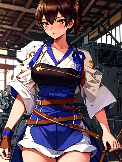 (Kaga_  Fleet Collection), Outfit , UHD, retina, masterpiece, accurate anatomy, textured skin, super detailed, high quality, best quality,  highres icon, 8k