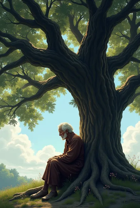 One afternoon,  an old man arrived at the foot of the oak tree .  He sat in silence ,  letting the shadow of the tree embrace him .  On his face he drew the experience of the years and the weight of the days he had lived.  He closed his eyes and began to s...