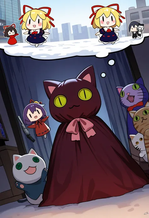 score_9,score_8_up,score_7_up,rating_safety,source_manga,masterpiece,best quality,hyper detailed,super fine illustration,8k,cinematic angle,BREAK illustration of stuffed cat,(stuffed cat,puppet, chibi character: 1.5), (horror, curse, melancholy: 1.2),(hold...