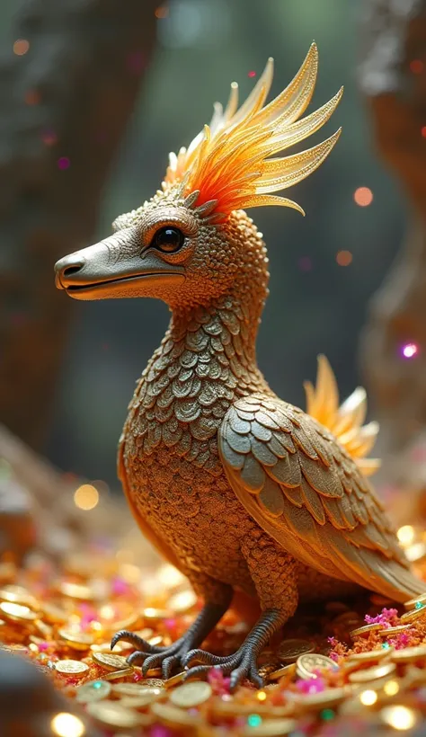  This years photo is a 16k close-up of the statue (, an elegant tall fantasy bird with a dogs face )( in a very delicate Isla gorge. )  is made of futuristic Thai jewelry with a sophisticated interweaving of artistic motifs that are finely crafted, exquisi...