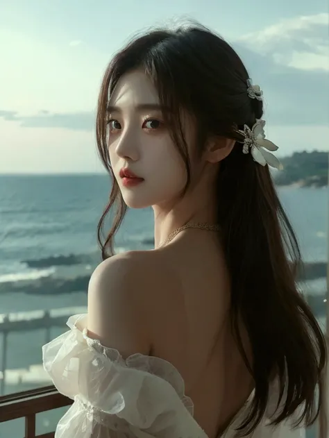 jisoo, korean model , 167cm ，Movie Angle， （cute girl，anatomy correct, romantic dark ambience, masterpiece costume，（ art，geomerty），（plethora of colorest quality，high detal，tmasterpiece，Cinematic lighting effects，4K，Chiaroscuro）realistic lighting , standing ...