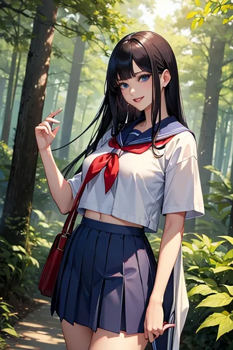 最 high image quality, masterpiece, 4K,  high image quality,  super high resolution,  of the prairie , CG drawing（ one cool adult female swordsman ） Hair、 black hair、Hairstyle、 straight、Straight、 semi-long、Bangs、 flows sideways 。 Tall、 slender 、（Sexually、At...