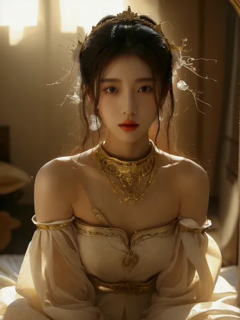 jisoo, korean model , 167cm ，Movie Angle， （cute girl，anatomy correct, romantic dark ambience, masterpiece costume，（ art，geomerty），（plethora of colorest quality，high detal，tmasterpiece，Cinematic lighting effects，4K，Chiaroscuro）realistic lighting  , cheng yi...