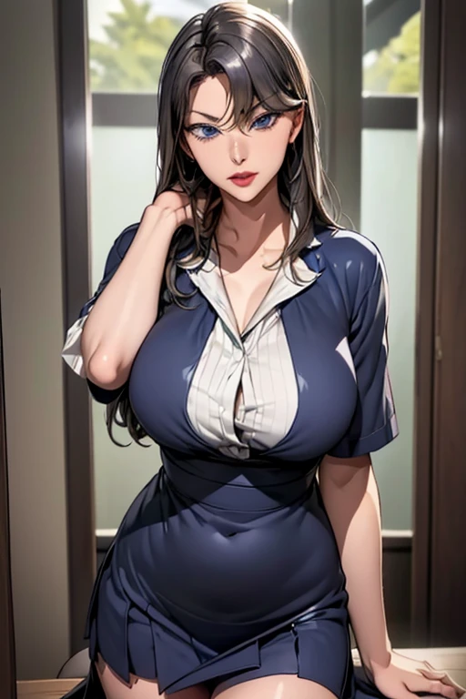 最 high image quality, masterpiece, 4K,  high image quality,  super high resolution,  of the prairie , CG drawing（ one cool adult female swordsman ） Hair、 black hair、Hairstyle、 straight、Bob。 Bangs、 side bangs 、I am。 Tall、 slender 、（Sexually、Attractive body）...