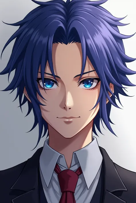 Tang san hood photo like real anime dont hide his hair and its blue purple eyes and make it like soul land charector 