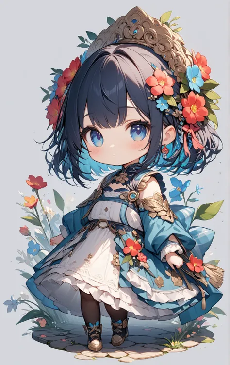       Masterpiece     ， top quality，    is high resolution   ，8ｋ， Personification，    small character  ，Flower chibi character  ，cute,