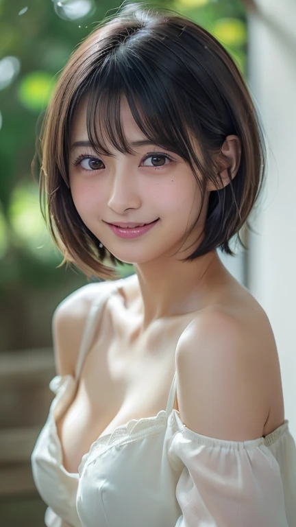 (( software : 1.4)), (( software ,  short haired ,  side lock - hair ,  light smile ,  1 girl)),  super high resolution, ( realistic : 1.4),  RAW photos ,  top quality, (Photo realistic  Stick), concentrated, Soft light, (()), (( Japanese )), (( (Young Fac...