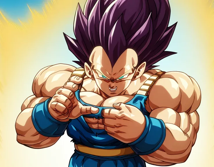  top quality,Anatomical, Big Muscles , Vegeta and Kogenta mix,Demon Body,Sexually attractive gestures,shiny skin, growing skin, taken over by the devil , He smiles wickedly ., armband, bracers,Harness,gigantic penis,supersaiyanaura, dark purple aura ,fullb...