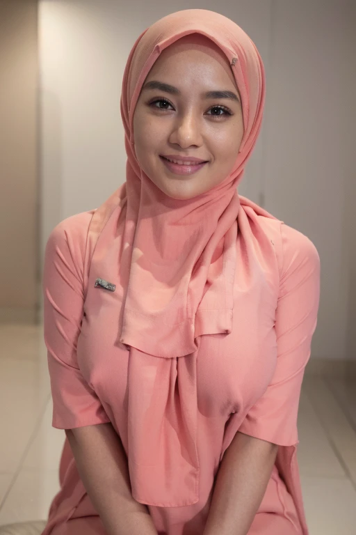 RAW photo of a 2 girl wearing hijab,((smile)), highres, high definition quality, realistic), Indonesian women naked, (topless, nude), plump saggy breasts, ((hijab)), (Droopiest Breast)), (realistic skin texture), POV shot, n, ( big Breast)),((tp background...