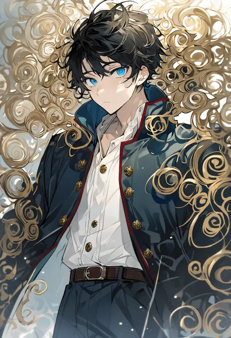  Yuzo is a  boy 、 he is a calm, introverted, and modest boy 、 had bright, small, shiny turquoise eyes 、 so detailed that her eyes seemed to have sharp eyes 。, Messy black hair, Blonde、 his sides are shaved 、 his hair reaches the bottom of his neck 、 thread...