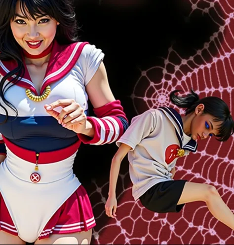 ｛Japans Magical Photograph Collection｝ and Sailor Moon, a big, mature woman wearing a miniskirt、A young bondage model beautiful boy who was sacrificed after being preyed on by a uterine tentacle trap 、Her Deadly Magic Pink Mucus Spiderweb sends the prey of...