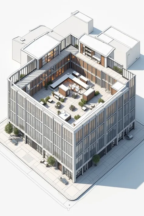 Floor plan for 6 storey office building square
