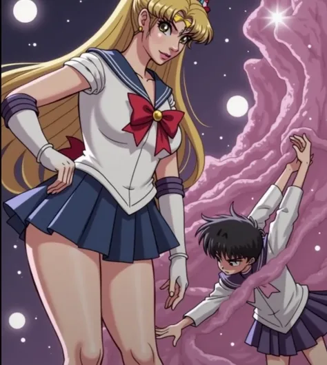 ｛Japans Magical Photograph Collection｝ and Sailor Moon, a big, mature woman wearing a miniskirt、A young bondage model beautiful boy who was sacrificed after being preyed on by a uterine tentacle trap 、Her Deadly Magic Pink Mucus Spiderweb sends the prey of...