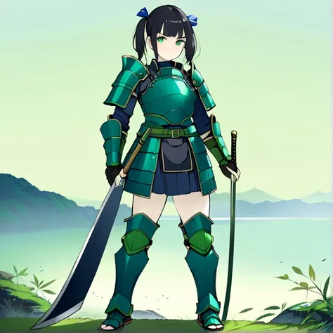 Masterpiece, HD, high resolution, high quality, best quality, super detailed. Solo character alone, multiple views. Fantasy art.
{{(A 20-years-old japanese-human-girl-warrior-healer:(she has: short-lentgh black-messy-black-hair tied-in-2-high-twintails. Pa...