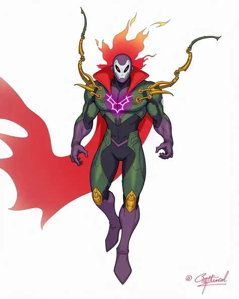 Fassa a super villain based on Infinite The Jackal and the Marvel villain (Mysterio) realistic 