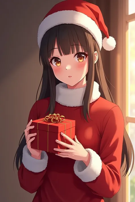 anime style: beautiful woman, santa outfit, holding red gift box
Enhanced all, cinematic photo, cinematic lights, 8k realistic. Full body view, xHDRi,