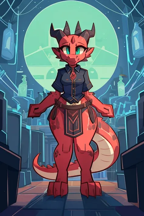 (((by sorcerushorserus, by Kilinah, by tfzn, ))), female, bright (green, blue, (or) red) scales and skin, (((Kobold)), (detailed kobold)), ((small breasts)), wearing random outfit, collared shirt, topwear,small loincloth, thick thighs, wide hips, curvy, si...