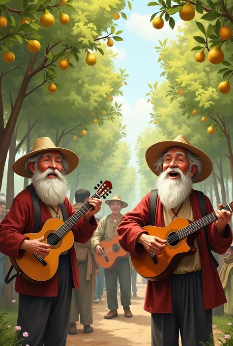 Festival guitar old people pear trees