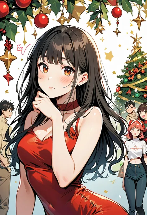 christmas, woman, sexy woman, cute woman, shonen, shy girl, boys and girls