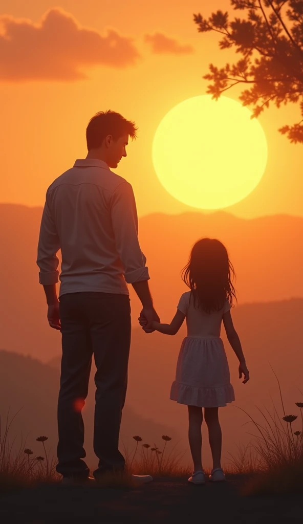 4. "Forever and always, my love for you. Watching the sunset with my daughter, feeling grateful for the gift of fatherhood and the love we share."
