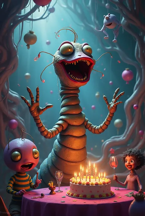 Beetle juice worm singing birthday 