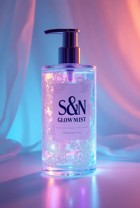 A picture of shampoo with the name GlowMist and with the logo S&N