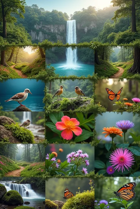 , a student from ROSBIOTECH, create a collage of photos about nature on the theme “Amazing near me”