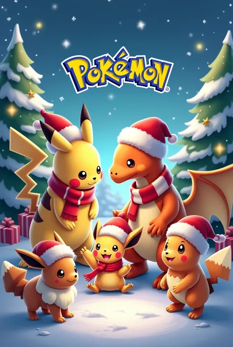  image with the Christmas Pokemon characters, with the name Xap Toys in the spotlight 
