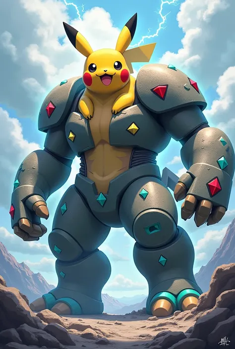 Peux tu créer un nouveau pokémon en mélangeant Pikachu et gigalith
