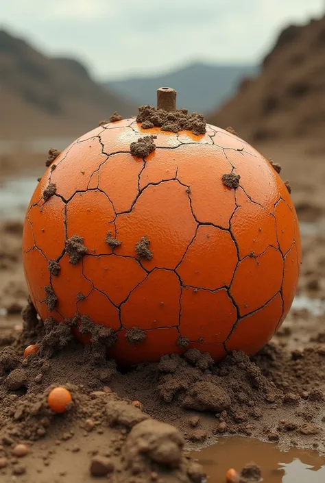 A dirty orange made of mud