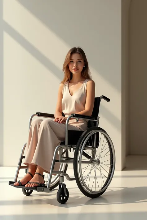 Woman in a wheelchair wearing sandals 