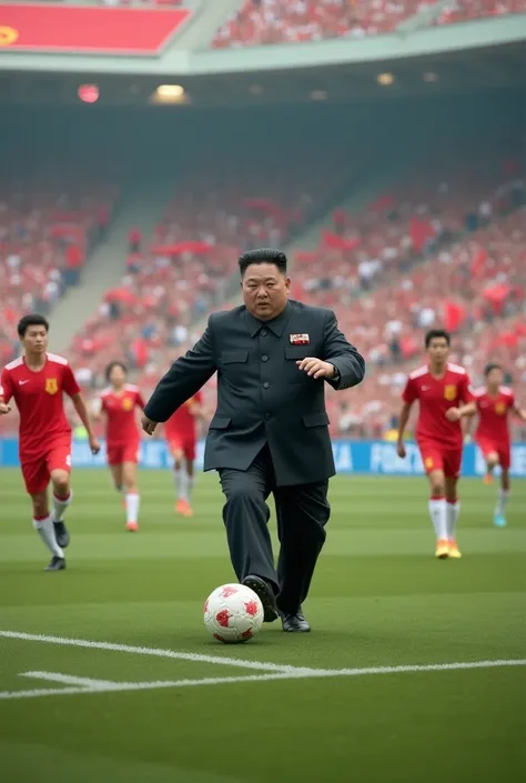 Play North Koreas dictator playing soccer 