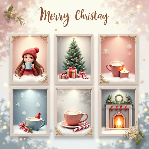 Main Background: Use subtle pastel blues with a hint of frosted pink for a calm, wintry feel. The gradient should shift from soft pink at the top to frosty blue at the bottom, symbolizing the warmth inside and the cold winter outside.
Holiday Accents: Add ...