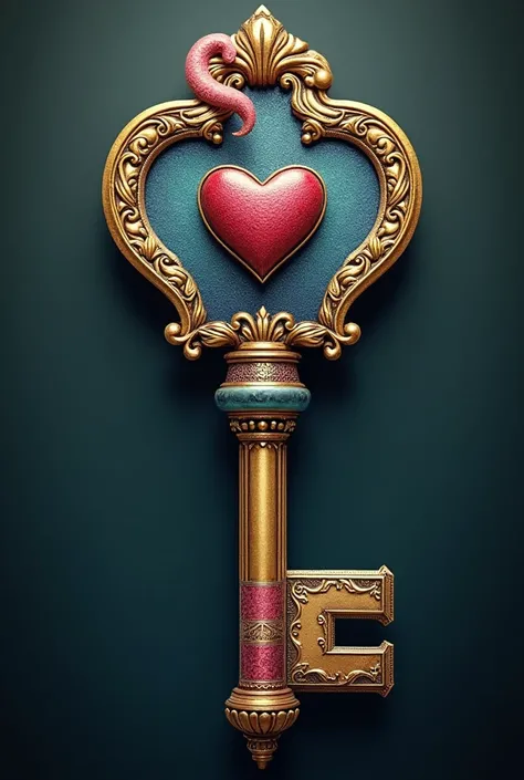 A key that has the mad hatters hat with a heart card and the smile of the cheschire cat
